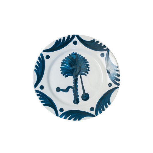 Blue Palm Tree Ceramic Large Plate