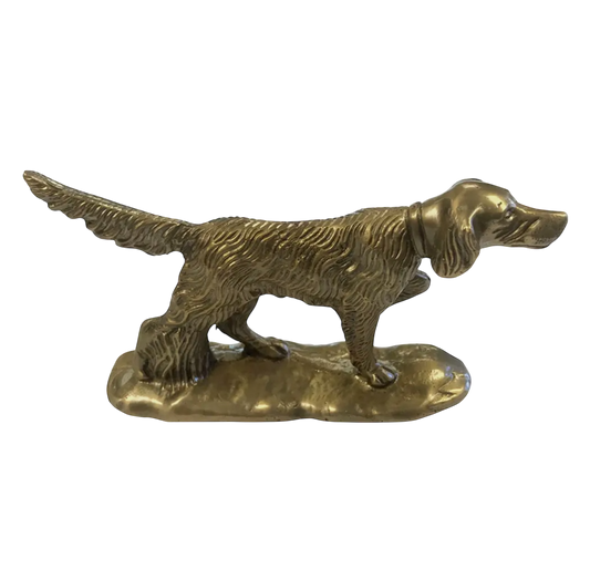 6" Solid Brass Pointer Dog Paperweight