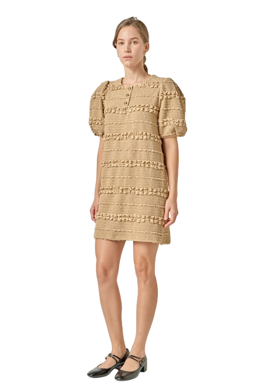 Smocked Mini in Tan