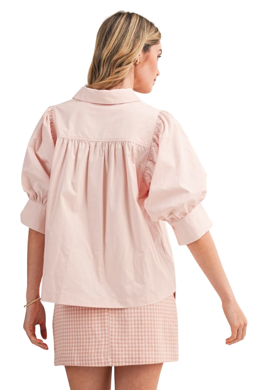 Puff Sleeve Button Down - 3 Colors!