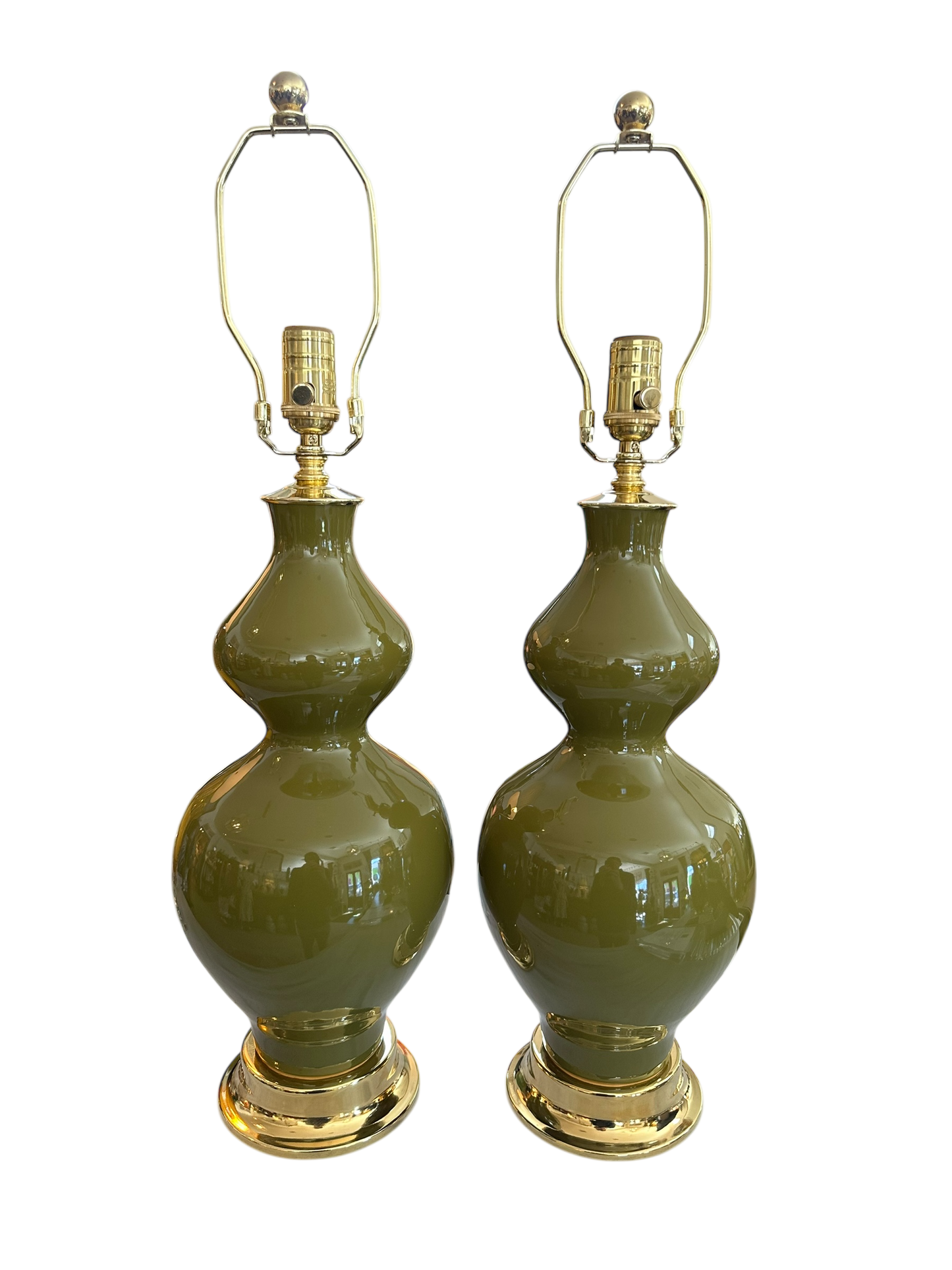 Double Gourd Small Lamp - Olive