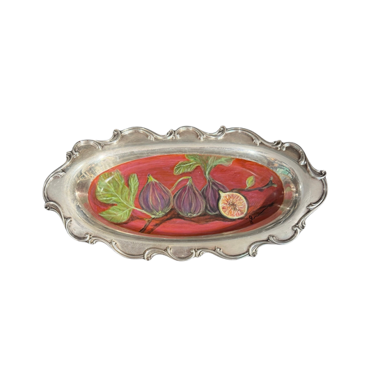 Jenn Leverett Art - Figs on Oval Silver