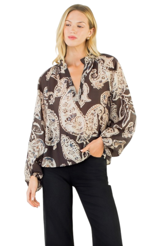 Paisley Long Sleeve Top