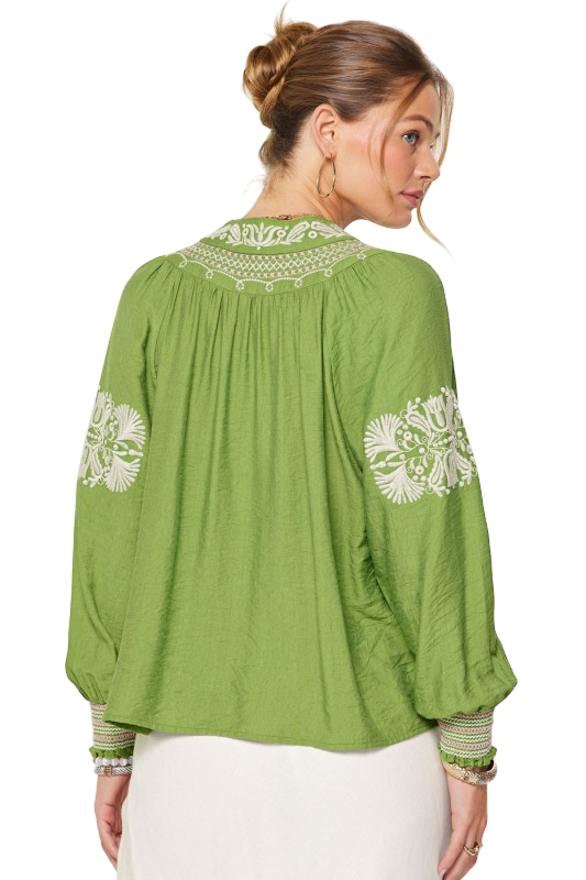 Boho Embroidered Blouse - Two Colors