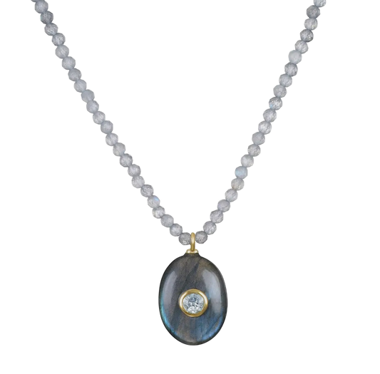 Triple Gemstone Beaded Choker-Labradorite