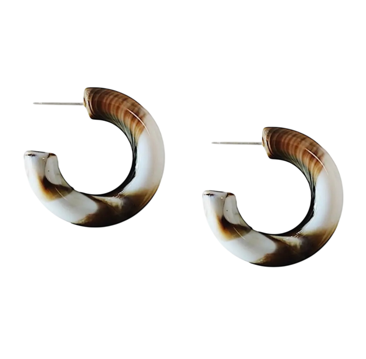 Latte Lucite Hoops