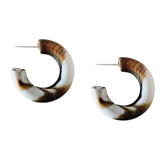 Latte Lucite Hoops