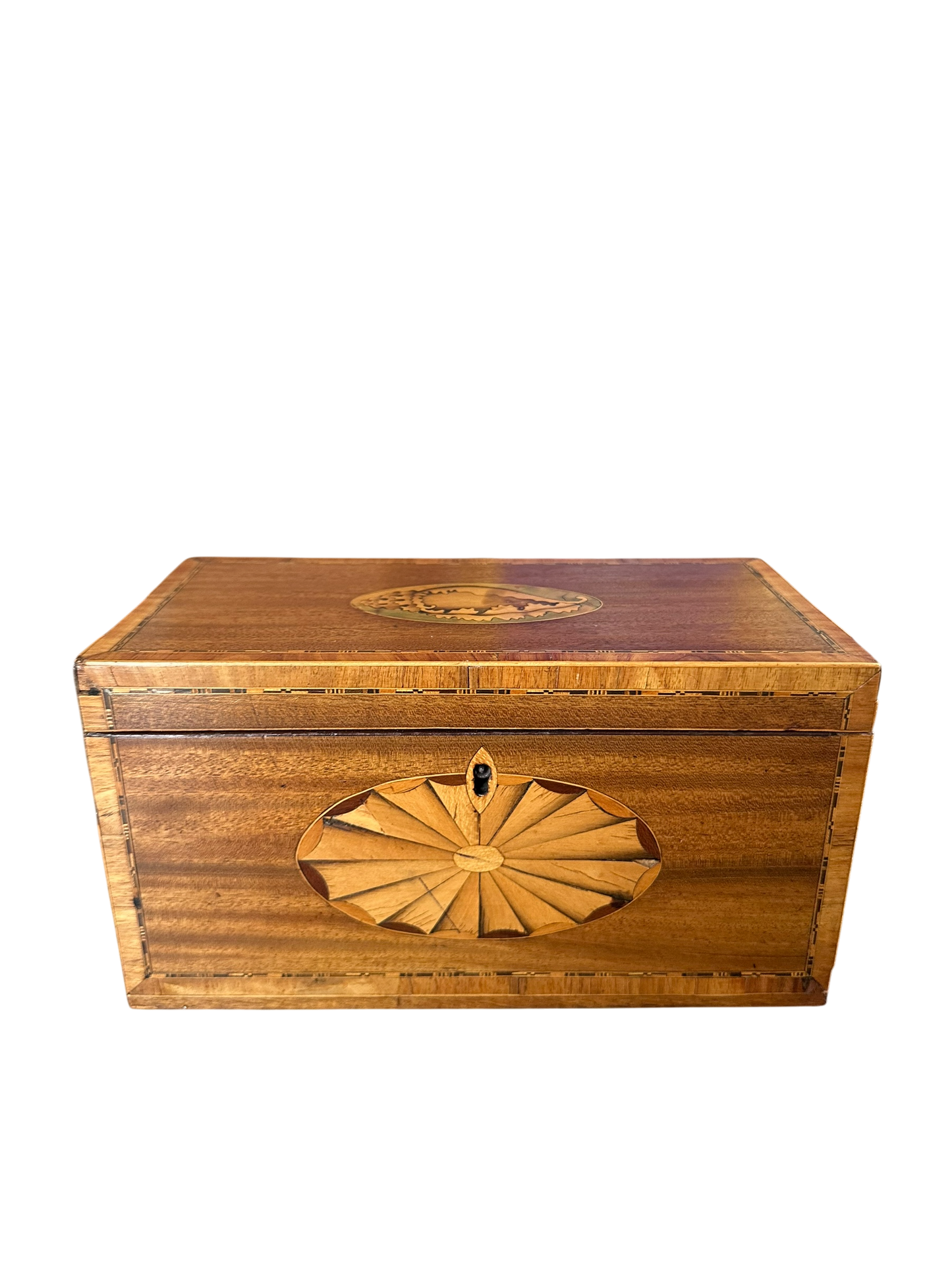 Georgian Tea Caddy w/ Shell & Fan Inlay c. 1790