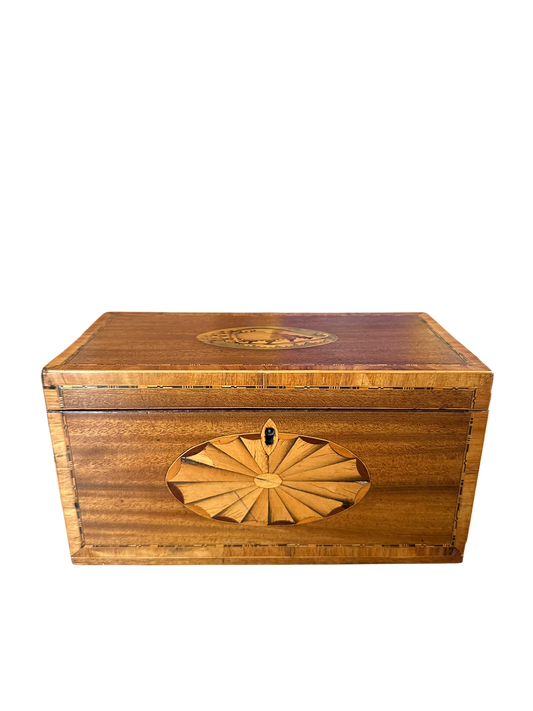 Georgian Tea Caddy w/ Shell & Fan Inlay c. 1790