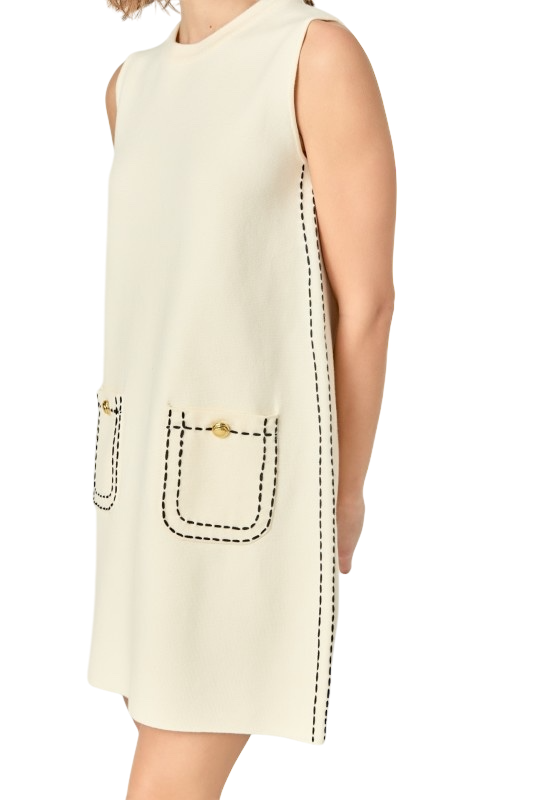 Stitch Detail Knit Mini Dress