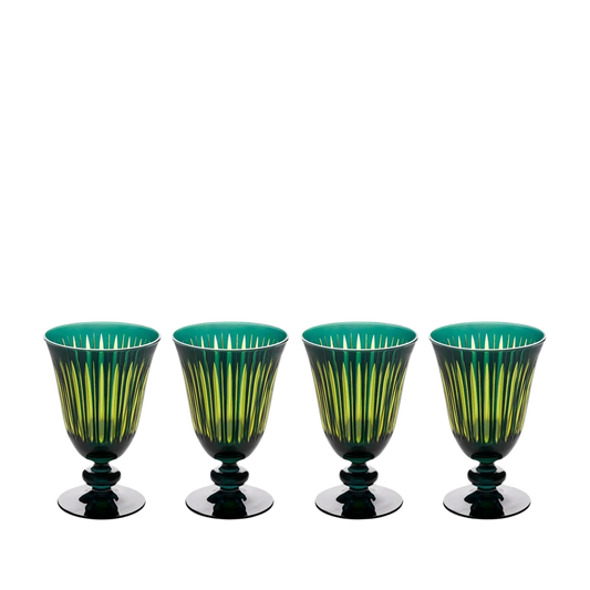 Prism Wine Glasses - Green (Set of 4)