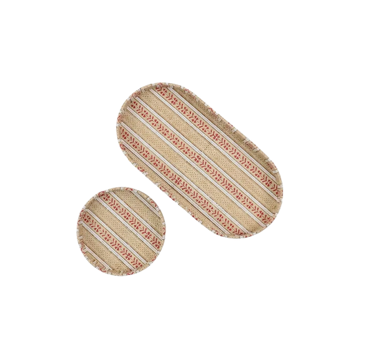Block Printed Desk Tray Set Floral
Stripe