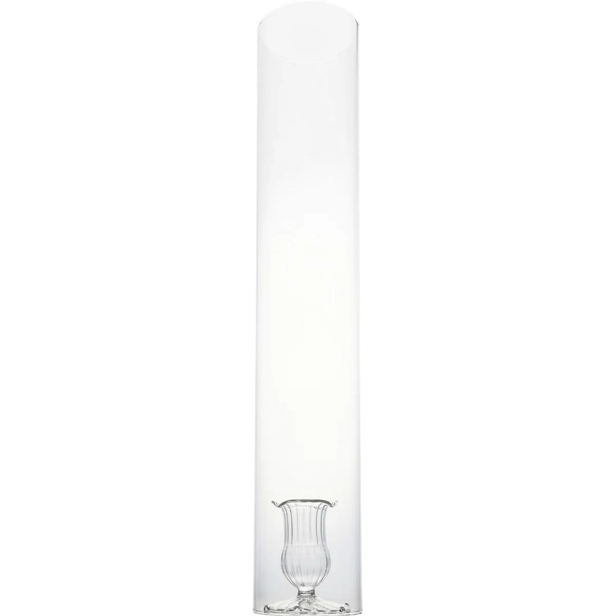 2 Piece Clear Candleholder w/ Cylinder