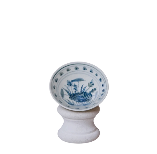 Small Blue & White Lotus Conical Bowl
