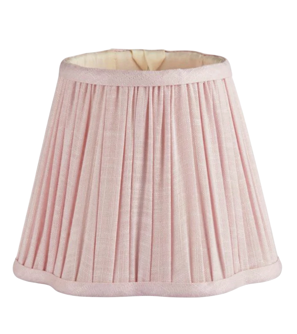 Gold Bamboo Lamp - Pink Scallop