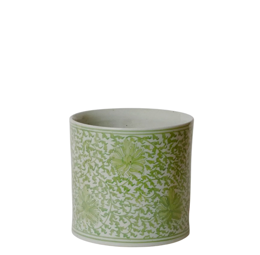 Chrysanthemum Green & White Cachepot