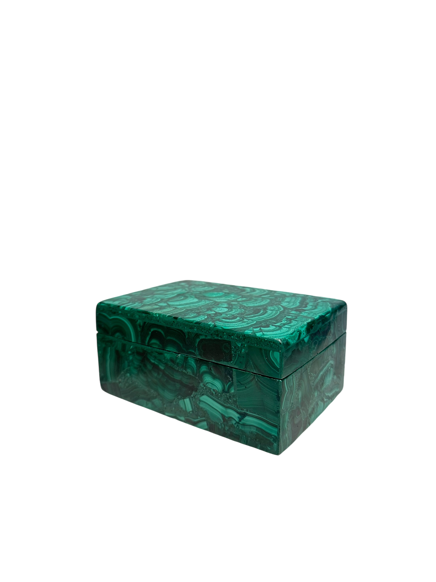 Lidded Rectangular Malachite Box