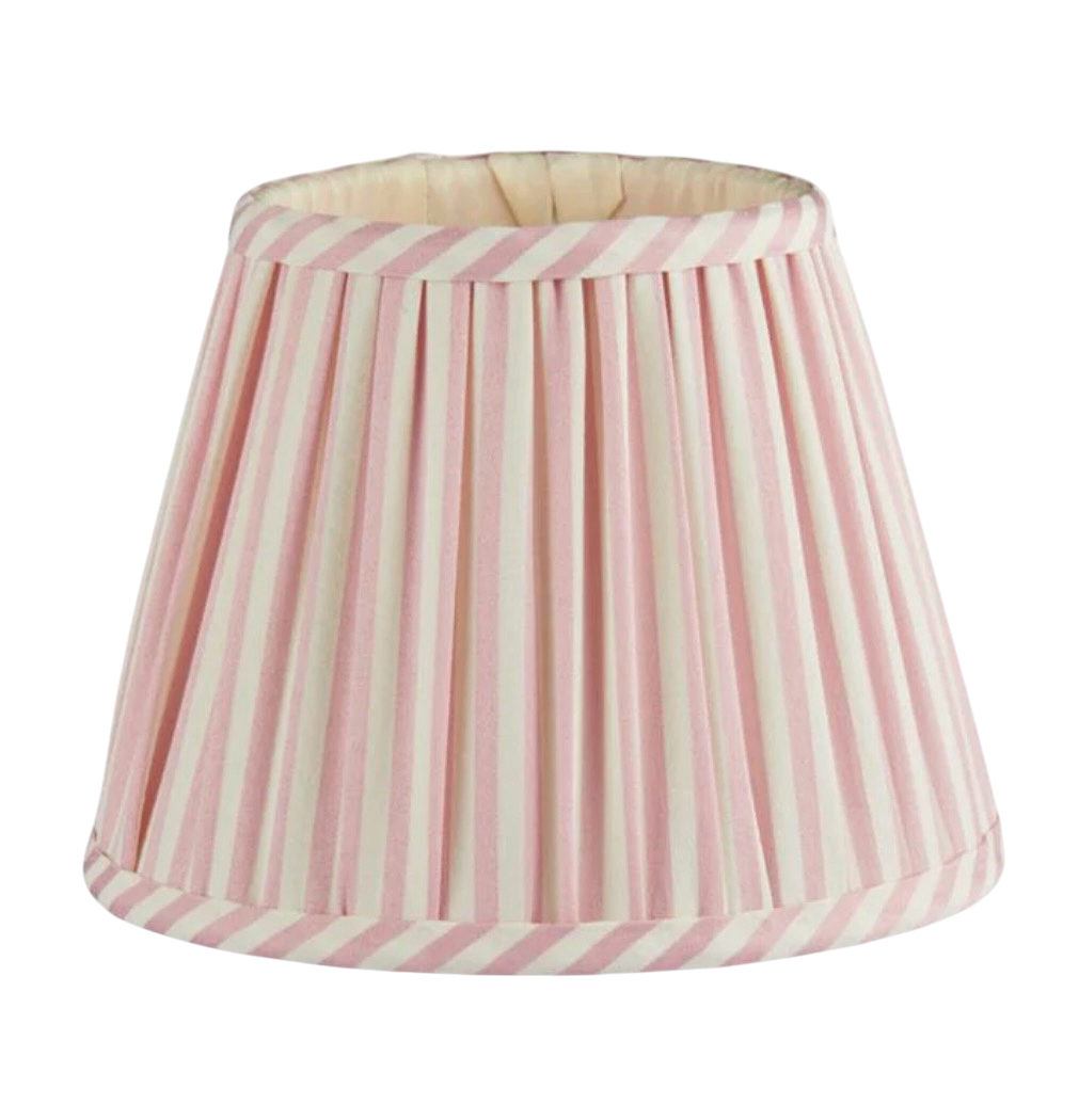 Gold Bamboo Lamp - Pink Stripe