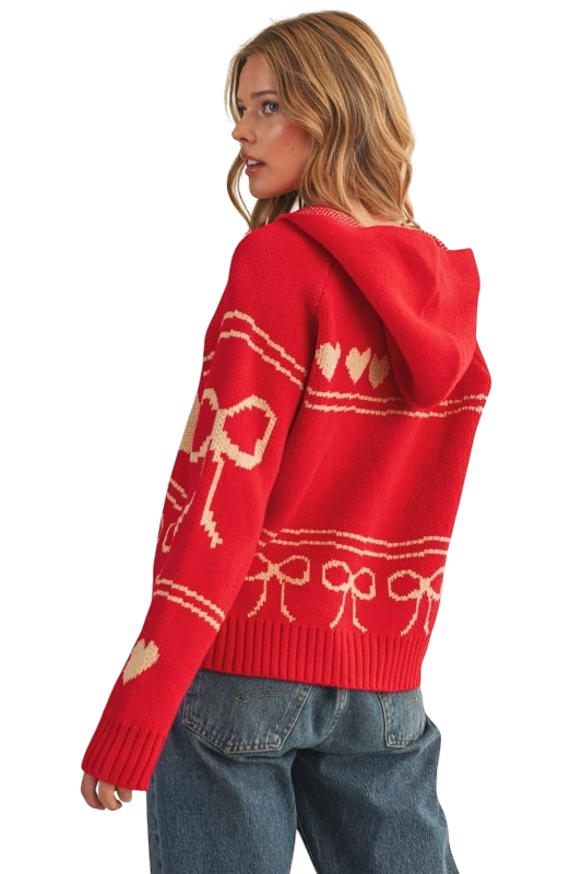 Dachshund Knit Cardigan With Hood