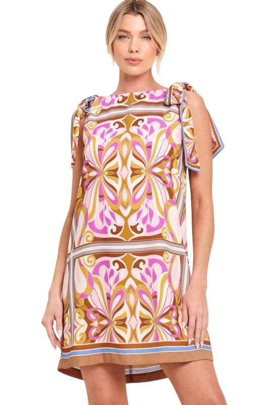 Tie Shoulder Kaleidoscope Mini