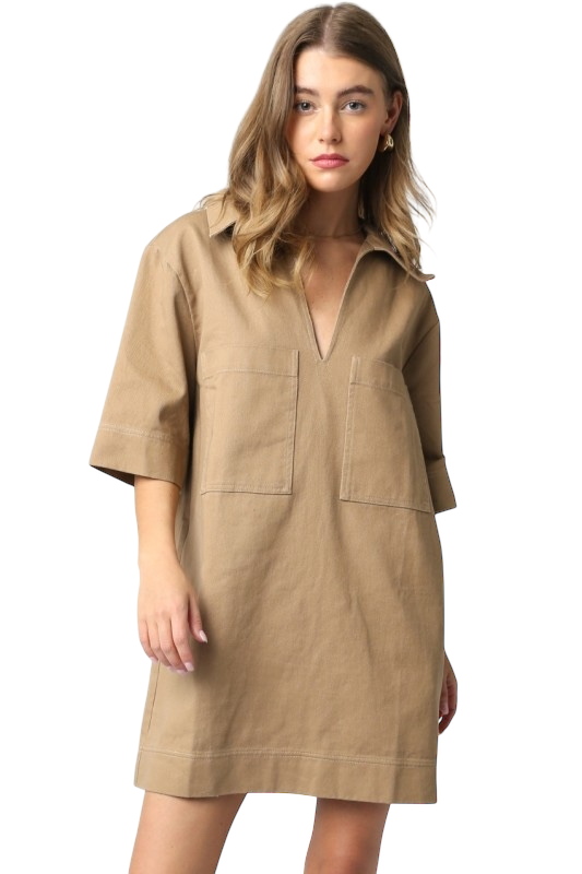 V-Neck Patch Pocket Mini - Two Colors!