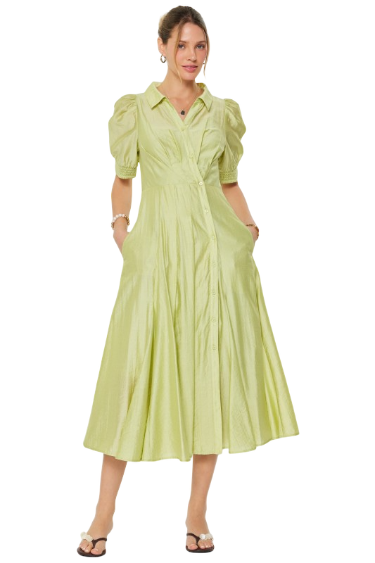 Lime Puff Sleeve Maxi