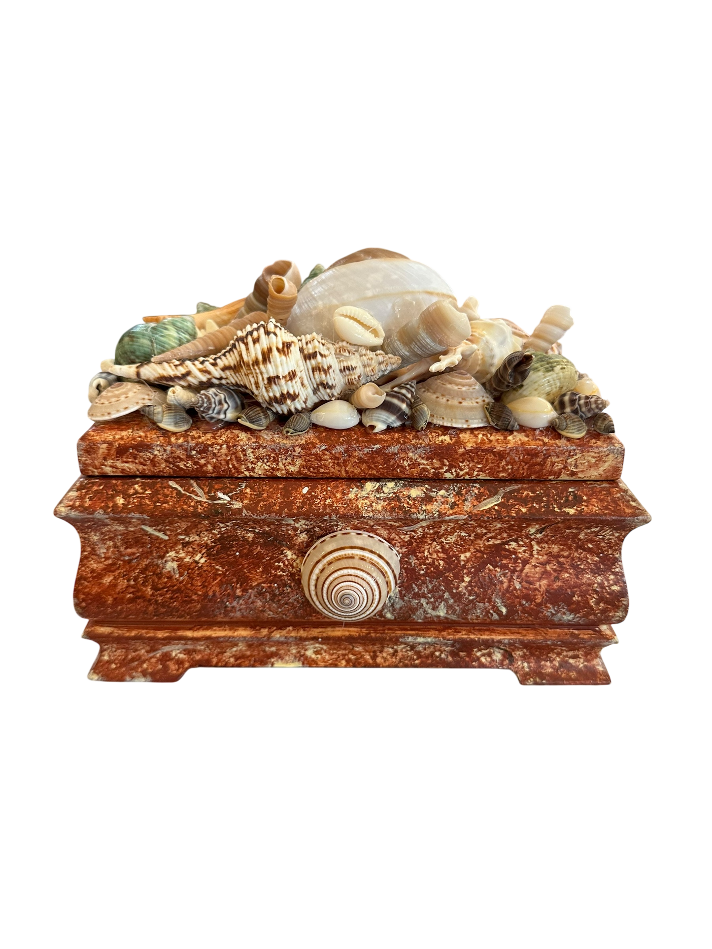 Jenn Leverett Art - Hand Painted Shell Encrusted Box