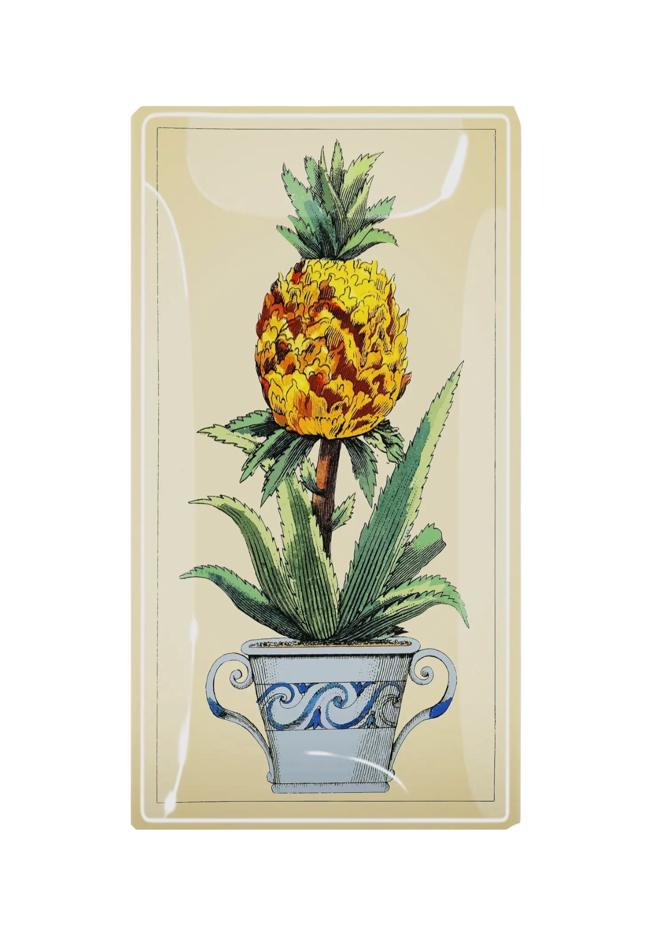 Pineapple Glass Decoupage Tray