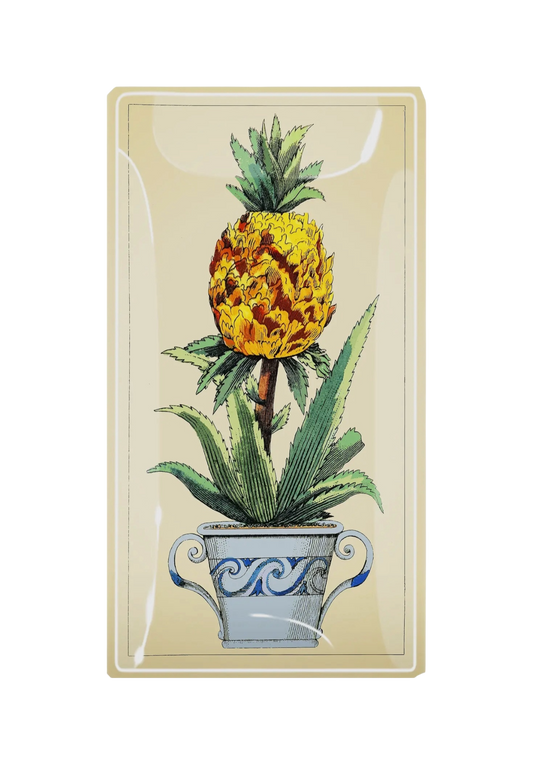 Pineapple Glass Decoupage Tray