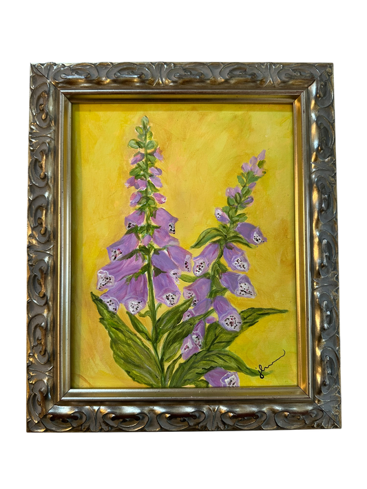 Jenn Leverett Art - Foxglove in Vintage Frame