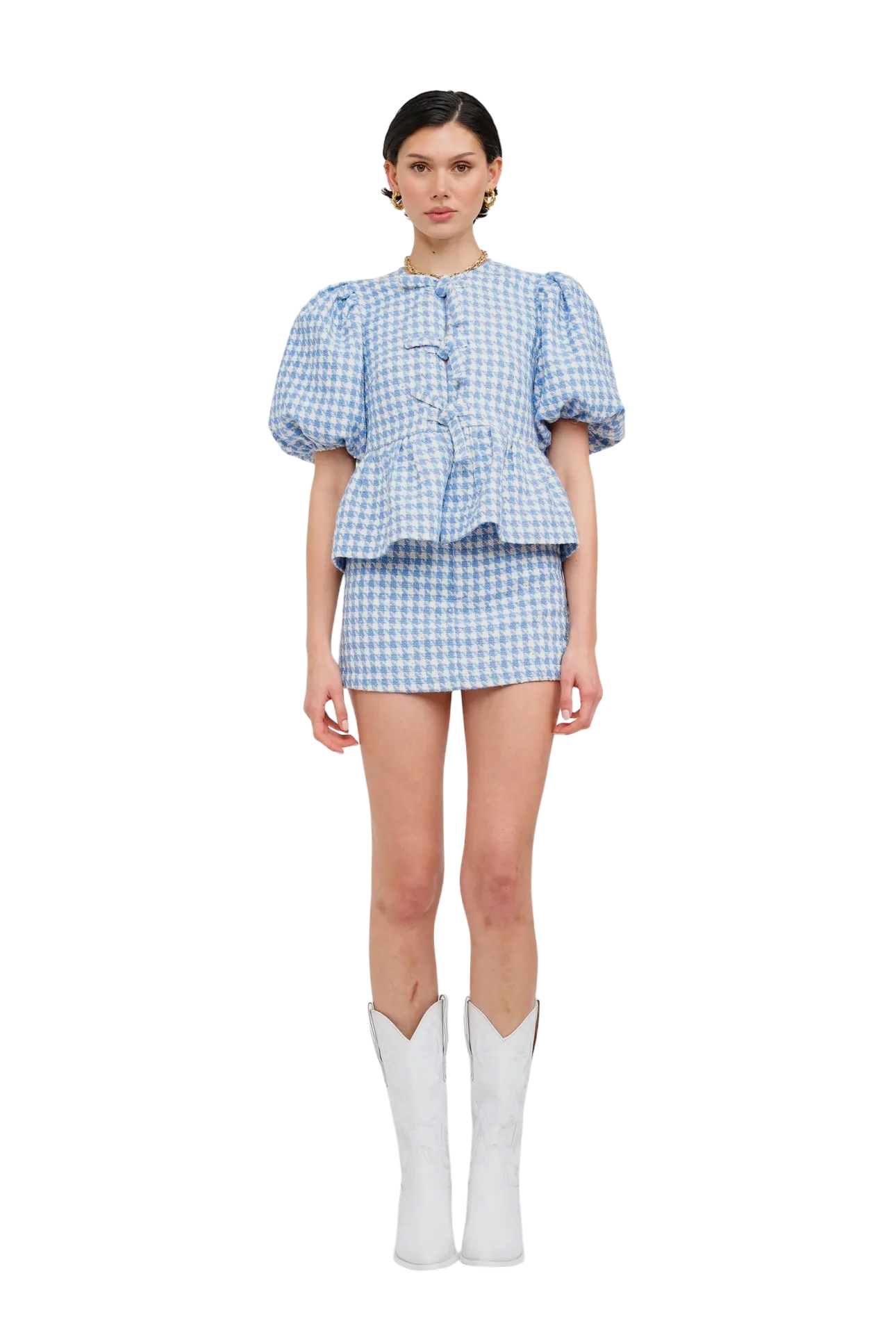 Norah Houndstooth Blouse