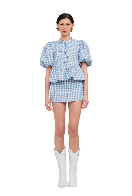 Norah Houndstooth Blouse