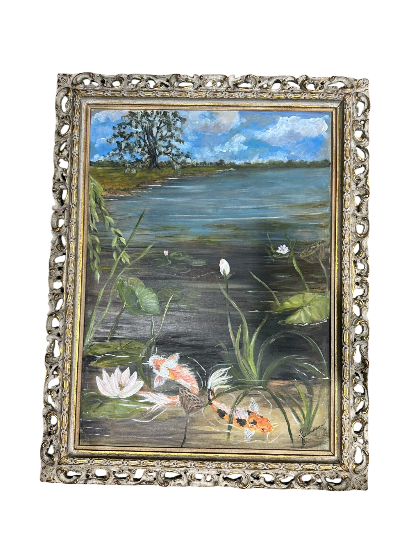 Jenn Leverett Art - Koi & Live Oak Landscape
