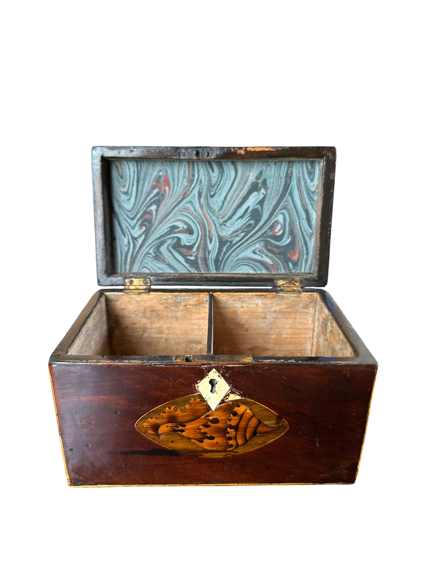 Georgian Tea Caddy w/ Double Oval Shell Inlay c. 1790