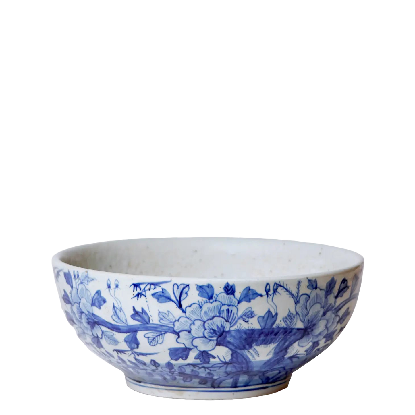 Blue and White Porcelain Floral Bowl