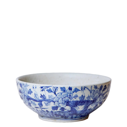Blue and White Porcelain Floral Bowl