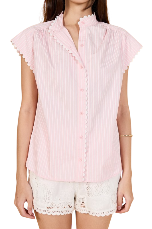 Pink Stripe Ric Rac Shirt