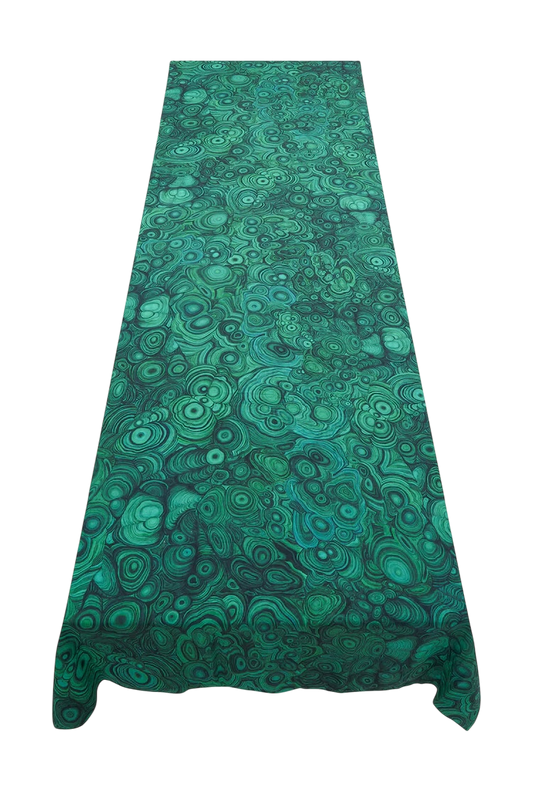 Malachite Linen Tablecloth in Emerald Green