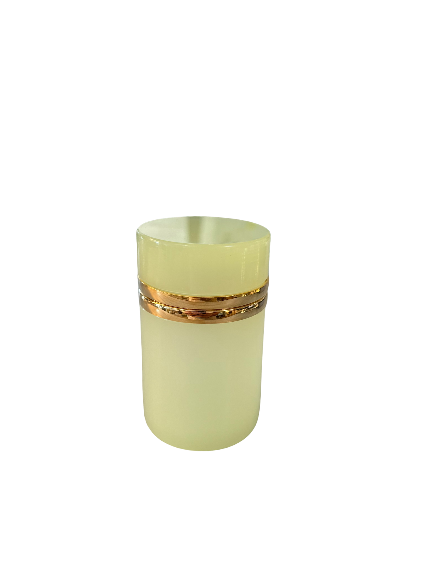 Antique Cylindral Opaline Glass Box - Hinged