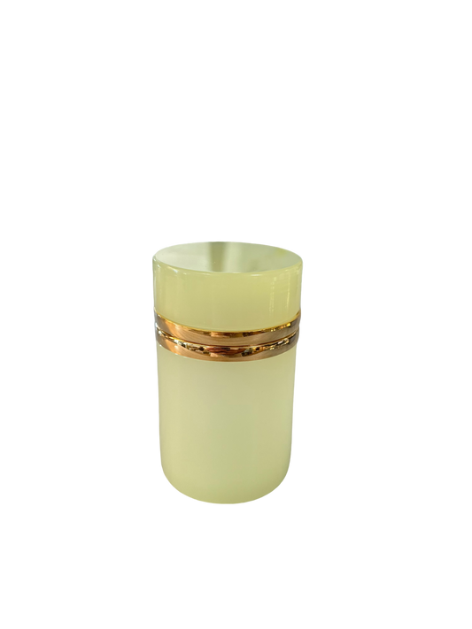 Antique Cylindral Opaline Glass Box - Hinged