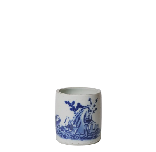 Tiny Blue & White Shepherd Cachepot