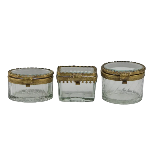 Beveled Glass Boxes, Set of 3