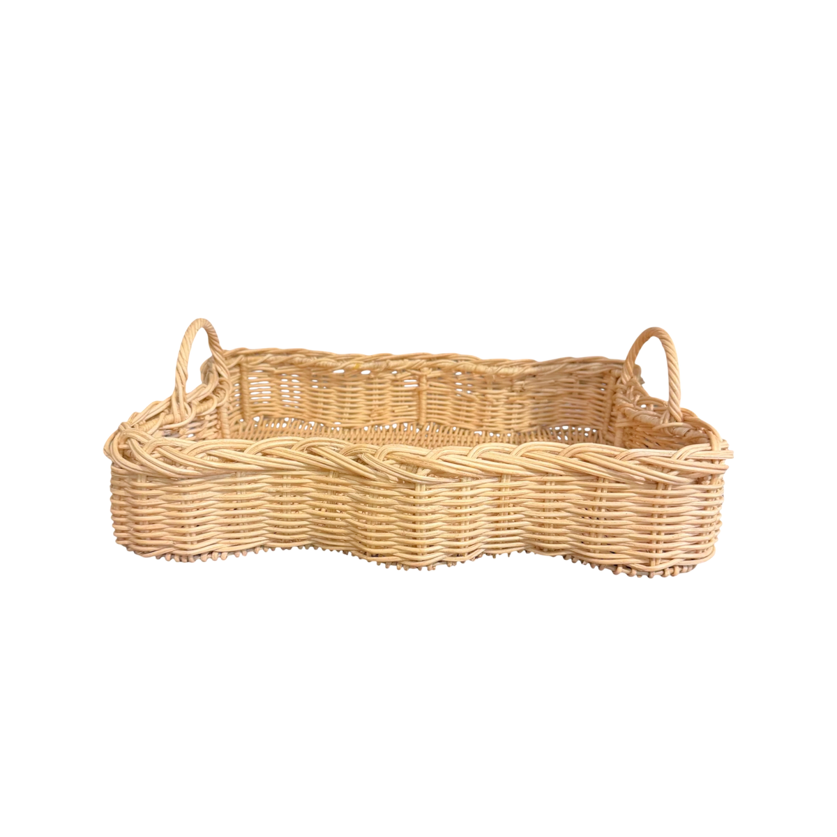Rattan Scalloped Tray