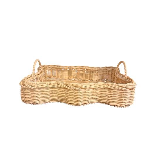Rattan Scalloped Tray