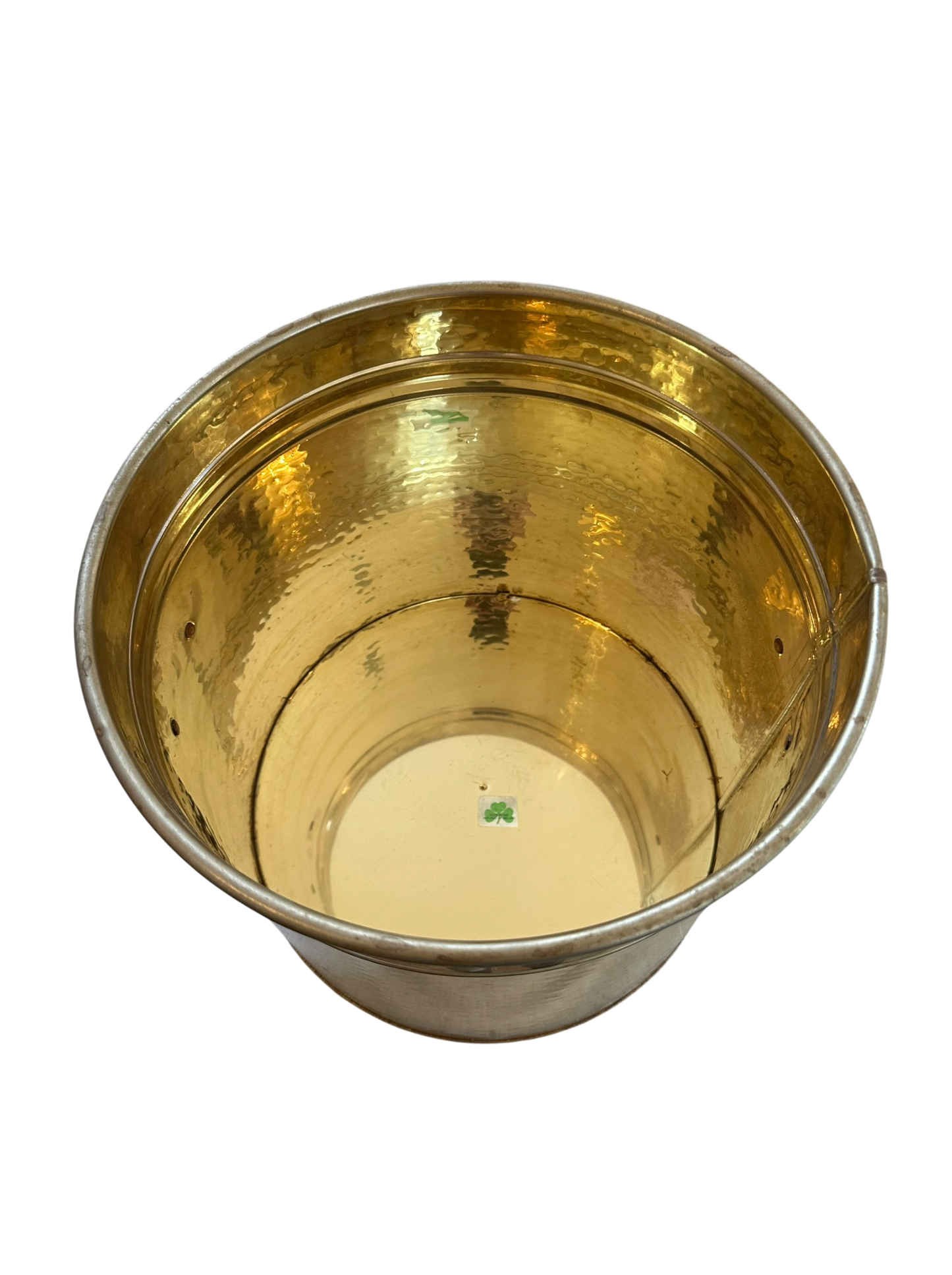 Lion Head Handle Hammered Brass Planter