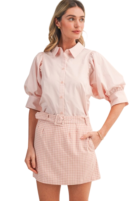 Puff Sleeve Button Down - 3 Colors!