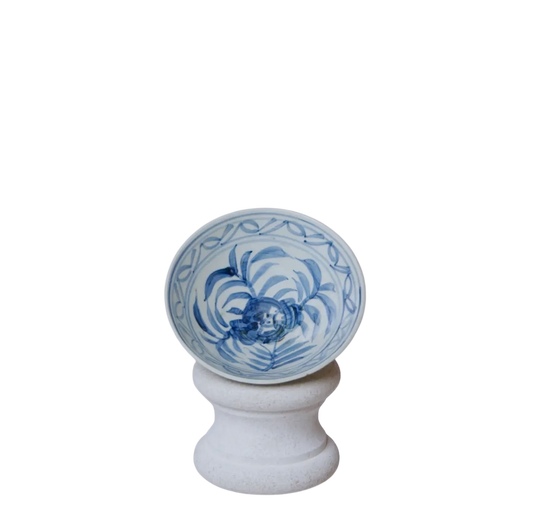 Blue & White Floral Conical Bowl