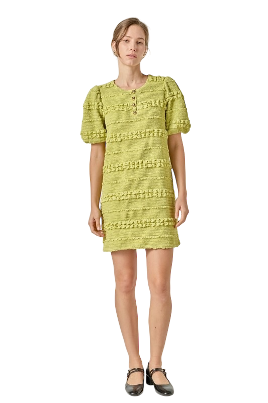 Smocked Mini Dress - Pistachio