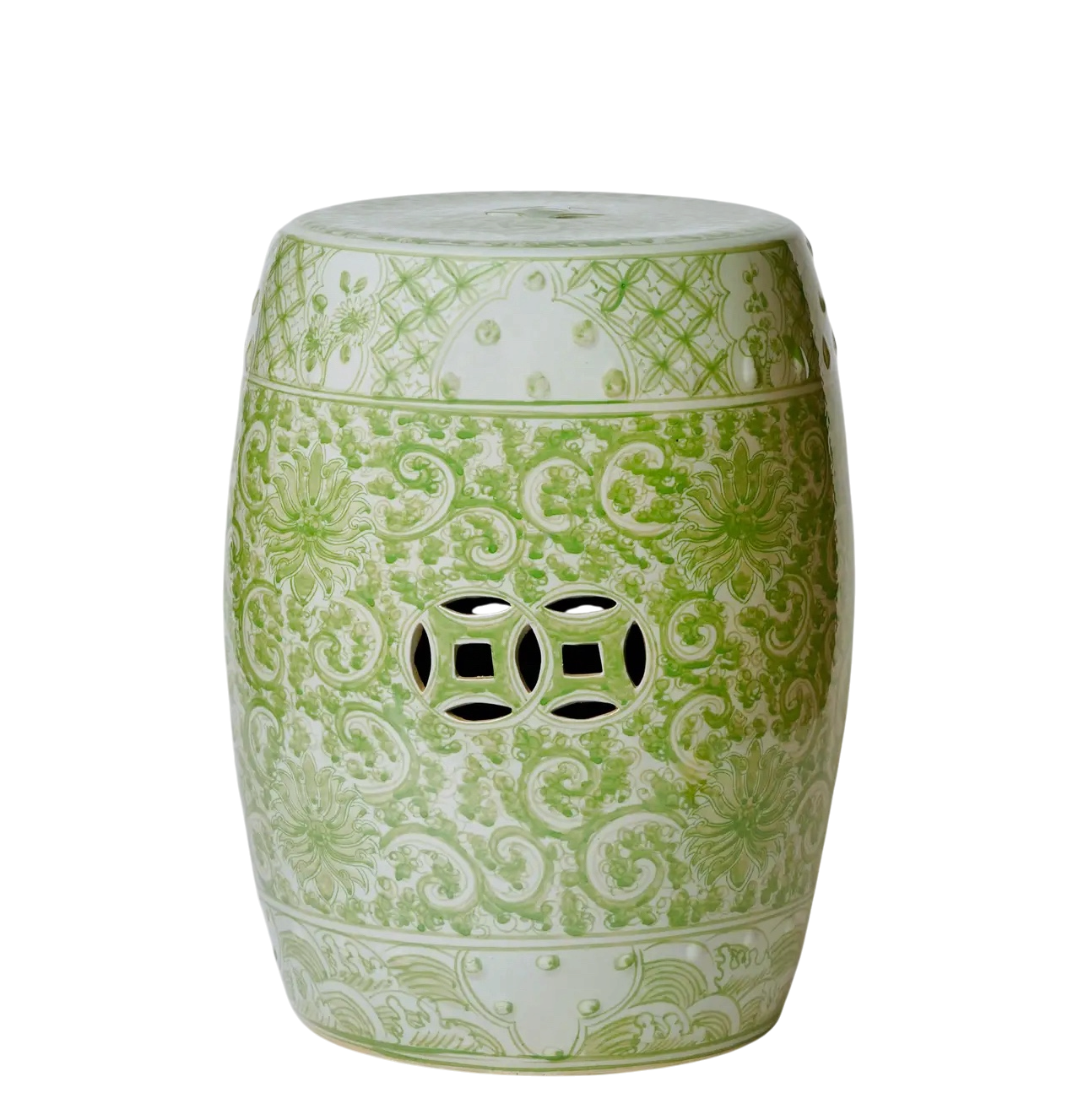 Lotus Green & White Garden Seat