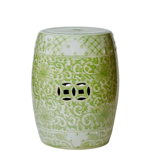 Lotus Green & White Garden Seat